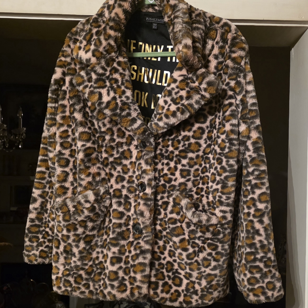 PJ Salvage Animal Print Faux Fur Jacket